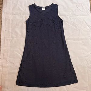 Navy blue lace A-line dress
